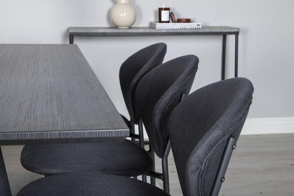 Imagine Va rog să traduceți complet Marina Dining Table - Black top / Black Legs +Vault Dining Chair - Black Legs - Black Fabric_6