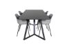 Imagine Tabelul de dining Marina - Blat Negru / Picioare Negre + Scaun de dining din plastic Comfort - Picioare Negre - Plastic Gri_4