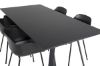 Imagine Masa de dining Marina - blat negru / picioare negre + Scaun plastic Comfort pentru dining - picioare negre - plastic negru_4