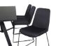 Imagine Masa de dining Marina - blat negru / picioare negre + Scaun de dining Muce - Picioare negre - Material negru_6