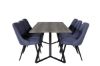 Imagine Masa de dining Marina - 180*90*H75 - Gri/Negru+Scaun de dining Velvet Deluxe - Picioare Negre - Material albastru_6