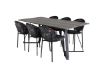 Imagine Masa de dining Marina - 180*90*H75 - Gri / Negru + Scaun de dining Vault - Picioare negre - Material imprimeu floral negru_6