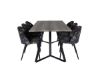 Imagine Masa de dining Marina - 180 * 90 * H75 - Gri / Negru + Scaun de dining din catifea - Model negru_6