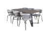 Imagine Marina Dining Table - 180*90*H75 - Grey / Black+Arrow armchair - Black Legs - Grey Velvet_6