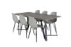 Imagine Masa de dining Marina - 180*90*H75 - Gri/Negru + Scaun de dining din plastic polar - Picioare negre/Gri_6