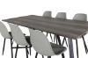 Imagine Masa de dining Marina - 180*90*H75 - Gri/Negru + Scaun de dining din plastic polar - Picioare negre/Gri_6