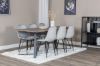 Imagine Marina Dining Table - 180*90*H75 - Grey / Black+Polar Diamond Dining Chair - Black Legs - Grey Velvet_6