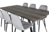 Imagine Marina Dining Table - 180*90*H75 - Grey / Black+Polar Diamond Dining Chair - Black Legs - Grey Velvet_6