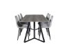 Imagine Marina Dining Table - 180*90*H75 - Grey / Black+Polar Diamond Dining Chair - Black Legs - Grey Velvet_6