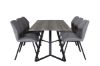 Imagine Masa de dining Marina - 180*90*H75 - Gri / Negru + Scaun de dining Gemma - Picioare Negre - Material Gri_6