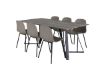 Imagine Masa de dining Marina - 180*90*H75 - Gri / Negru+Scaun de dining Arctic - Picioare Negre - Plastic Kaki_6