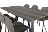 Imagine Masa de dining Marina - 180*90*H75 - Gri / Negru+Scaun de dining Arctic - Picioare Negre - Plastic Kaki_6