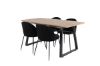 Imagine Masa de dining Inca - 160/200*85*H75 - Stejar / Negru +Scaun de dining - Picioare Negre - Catifea Neagra_4