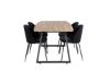 Imagine Masa de dining Inca - 160/200*85*H75 - Stejar / Negru +Scaun de dining - Picioare Negre - Catifea Neagra_4