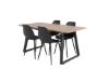 Imagine Masa de dining Inca - 160/200*85*H75 - Stejar / Negru + Scaun de dining din plastic Polar - Picioare negre / Plastic negru_4