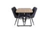 Imagine Masa de dining Inca - 160/200*85*H75 - Stejar/Negru+ Scaun de dining deluxe Velur - Picioare Negre - Material Negru_4