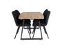 Imagine Masa de dining Inca - 160/200*85*H75 - Stejar/Negru+ Scaun de dining Gemma - Picioare Negre - Material Negru_4