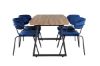 Imagine Inca Dining Table - 160/200*85*H75 - Oak / Black+Arrow armchair - Black Legs - Blue Velvet_4