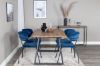 Imagine Inca Dining Table - 160/200*85*H75 - Oak / Black+Arrow armchair - Black Legs - Blue Velvet_4