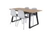 Imagine Masa de dining Inca - 160/200*85*H75 - Stejar / Negru+Scaun de dining Arctic - Picioare Gri - Plastic Gri_4