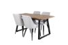 Imagine Inca Dining Table - 160/200*85*H75 - Oak / Black+Plaza Dining chair - Black legs - Light Grey Fabric_4