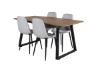 Imagine Masa de dining Inca - 160/200*85*H75 - Stejar / Negru + Scaun de dining Polar Diamond - Picioare Negre - Material Gri_4