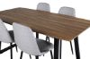 Imagine Masa de dining Inca - 160/200*85*H75 - Stejar / Negru + Scaun de dining Polar Diamond - Picioare Negre - Material Gri_4