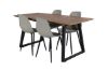 Imagine Masa de dining Inca - 160/200*85*H75 - Stejar / Negru + Scaun de dining din plastic Polar - Picioare negre / Plastic gri_4