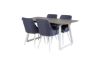 Imagine Extensie masa Inca - gri "stejar" / picioare albe+ Scaun de dining Plaza - Picioare albe - Material albastru_4