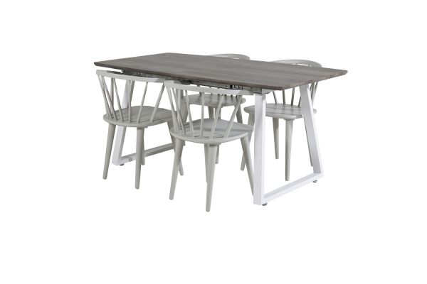 Imagine Inca Extentiontable - grey "oak" / white Legs+Bobby Windsor Dining Chair - Grey_4