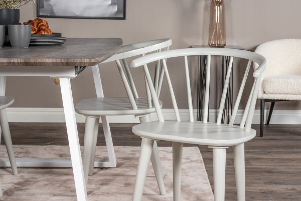 Imagine Inca Extentiontable - grey "oak" / white Legs+Bobby Windsor Dining Chair - Grey_4