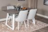 Imagine Tabel de extensie Inca - gri "stejar" / picioare albe + scaun de lux pentru dining din catifea - picioare albe - material gri deschis_4