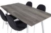 Imagine Inca Extentiontable - grey "oak" / white Legs+Polar Dining Chair - White Legs - Black Fabric_4