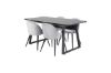 Imagine Inca Extentiontable - Black top / black Legs+Velvet Dining Chair - Light Grey / Black_4