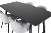 Imagine Inca Extentiontable - Black top / black Legs+Velvet Dining Chair - Light Grey / Black_4