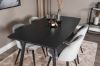 Imagine Inca Extentiontable - Black top / black Legs+Velvet Dining Chair - Light Grey / Black_4