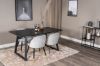 Imagine Inca Extentiontable - Blat Negru / Picioare Negre + Scaun de Masa Velvet Bronze - Gri Deschis / Negru_4