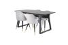 Imagine Inca Extentiontable - Blat Negru / Picioare Negre + Scaun de Masa Velvet Bronze - Gri Deschis / Negru_4