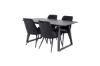 Imagine Masa extensibila Inca - blat negru / picioare negre + scaun de dining Velvet Deluxe - negru / negru_4