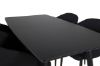 Imagine Masa de extensie Inca - blat negru / picioare negre+ Scaun de dining Arch - picioare de nuc - material negru_4