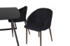 Imagine Masa de extensie Inca - blat negru / picioare negre+ Scaun de dining Arch - picioare de nuc - material negru_4