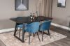 Imagine Inca Extentiontable - Black top / black Legs+Velvet Dining Chair - Blue / Black_4