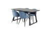 Imagine Inca Extentiontable - Black top / black Legs+Velvet Dining Chair - Blue / Black_4