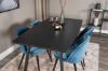 Imagine Inca Extentiontable - Black top / black Legs+Velvet Dining Chair - Blue / Black_4