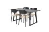 Imagine Inca Extentiontable - Blat negru / Picioare negre + Scaun de dining Polly - Negru / Natură _4