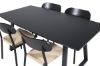 Imagine Inca Extentiontable - Blat negru / Picioare negre + Scaun de dining Polly - Negru / Natură _4