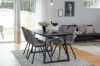 Imagine Inca Extentiontable - Blat negru / Picioare negre + Scaun de dining Gemma - Picioare negre - Material gri_4