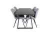 Imagine Inca Extentiontable - Blat negru / Picioare negre + Scaun de dining Gemma - Picioare negre - Material gri_4