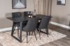 Imagine Tabel de extensie Inca - blat negru / picioare negre + scaun de lux pentru dining Velvet - picioare negre - material negru_4