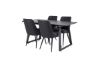 Imagine Tabel de extensie Inca - blat negru / picioare negre + scaun de lux pentru dining Velvet - picioare negre - material negru_4